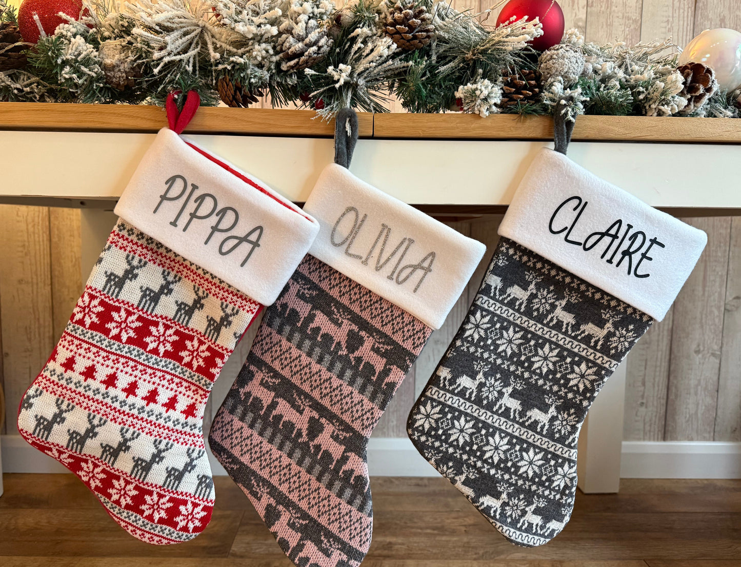 Nordic Style Personalised Christmas Stockings