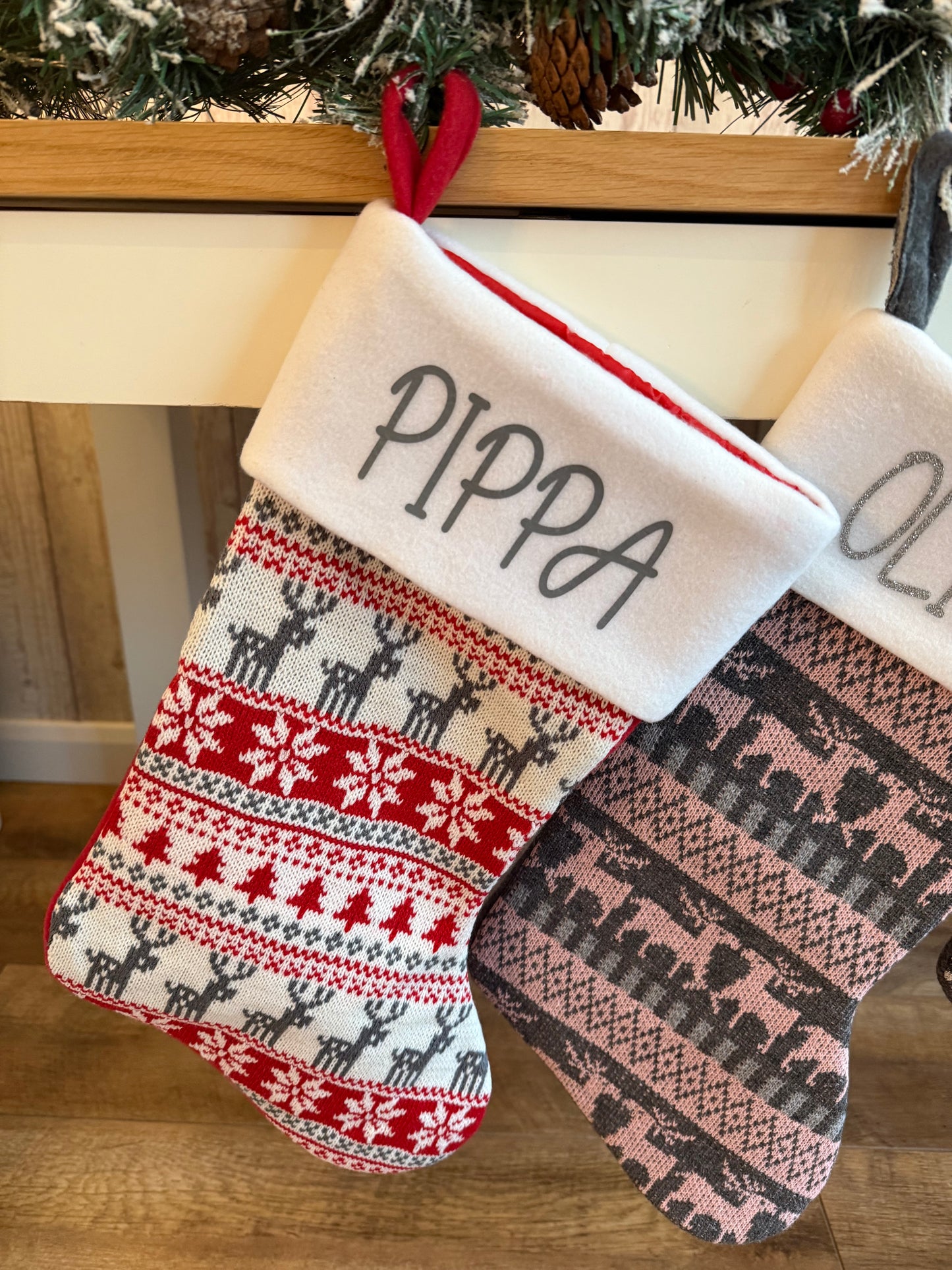 Nordic Style Personalised Christmas Stockings