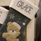 Grey Personalised Christmas Stockings