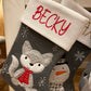 Grey Personalised Christmas Stockings