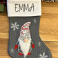 Grey Personalised Christmas Stockings