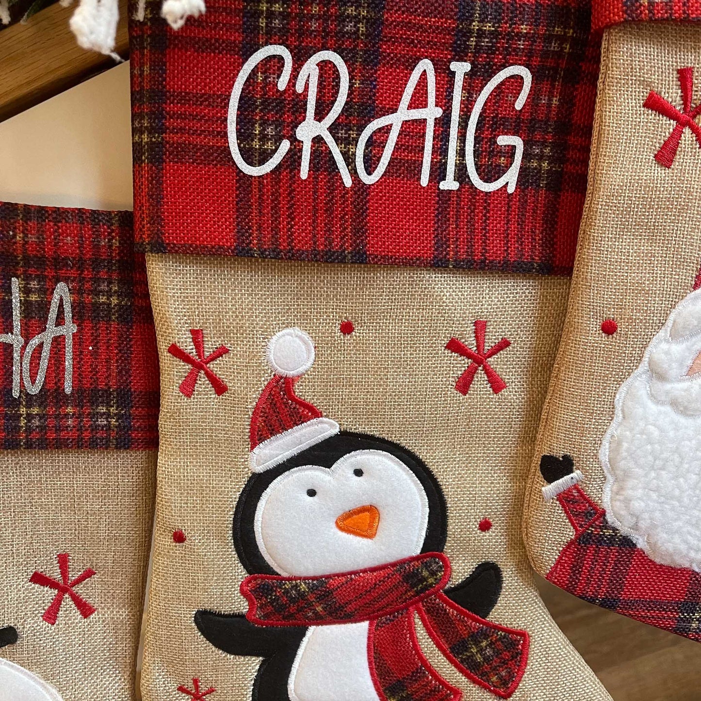 Tartan Personalised Christmas Stockings