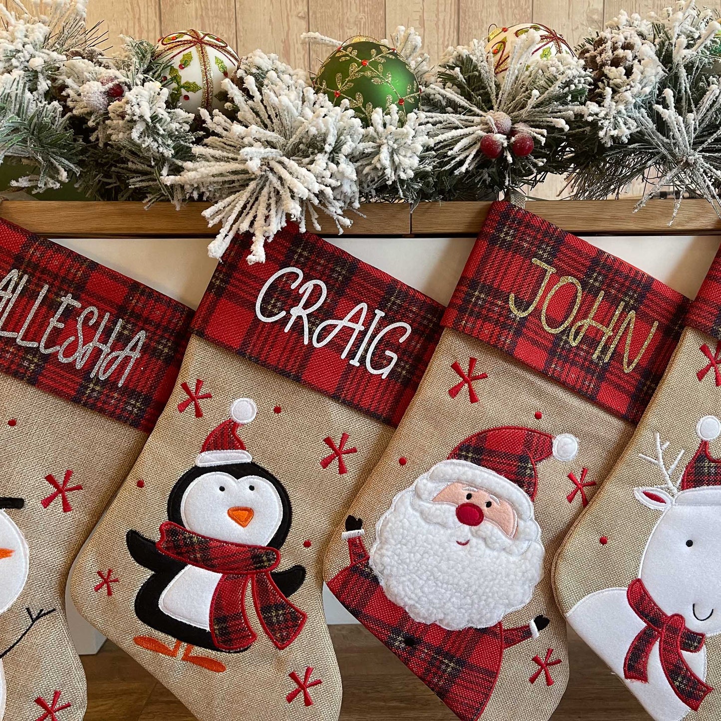 Tartan Personalised Christmas Stockings