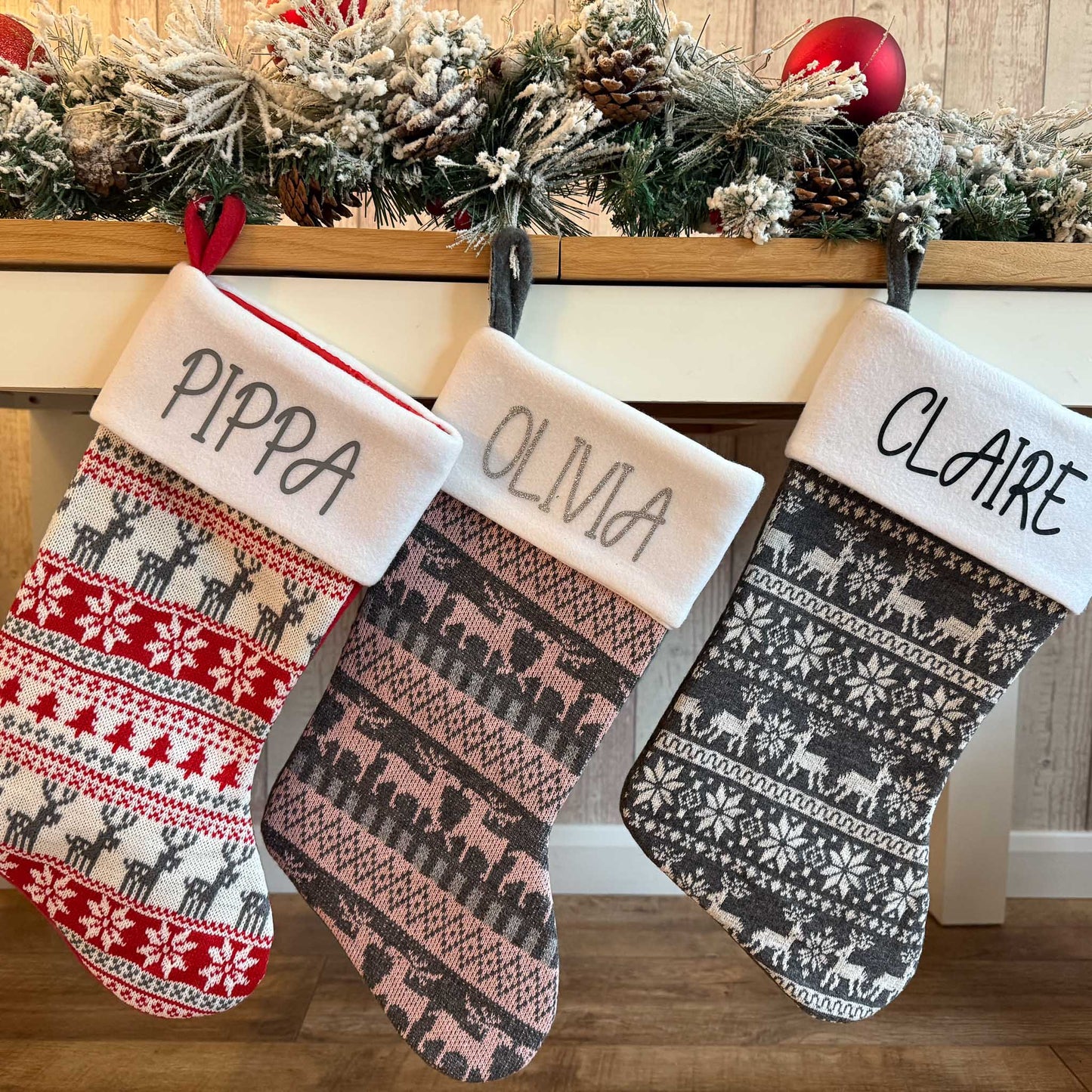 Nordic Style Personalised Christmas Stockings