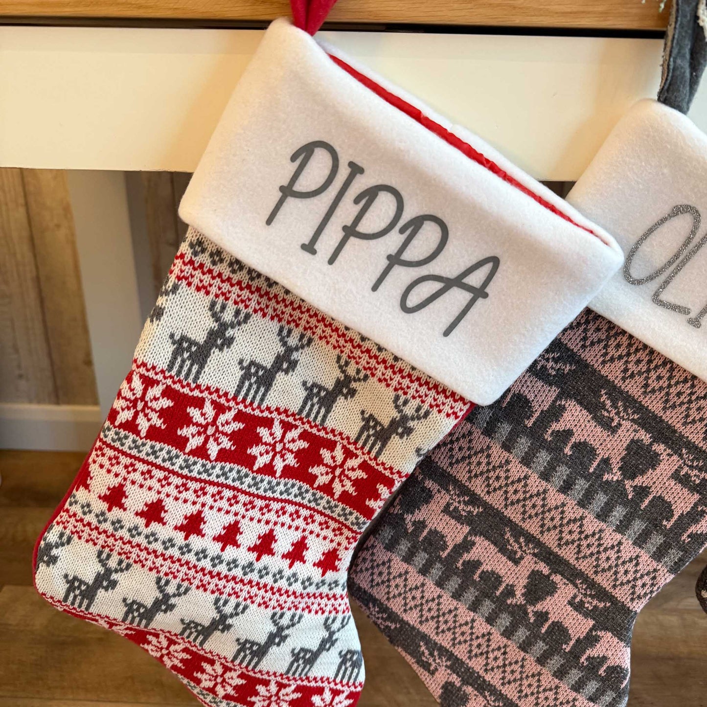 Nordic Style Personalised Christmas Stockings