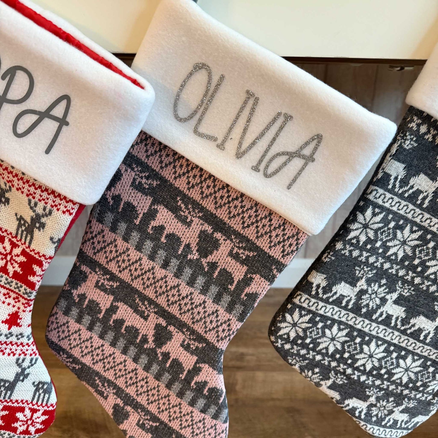 Nordic Style Personalised Christmas Stockings