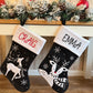 Black & White Reindeer Personalised Christmas Stocking