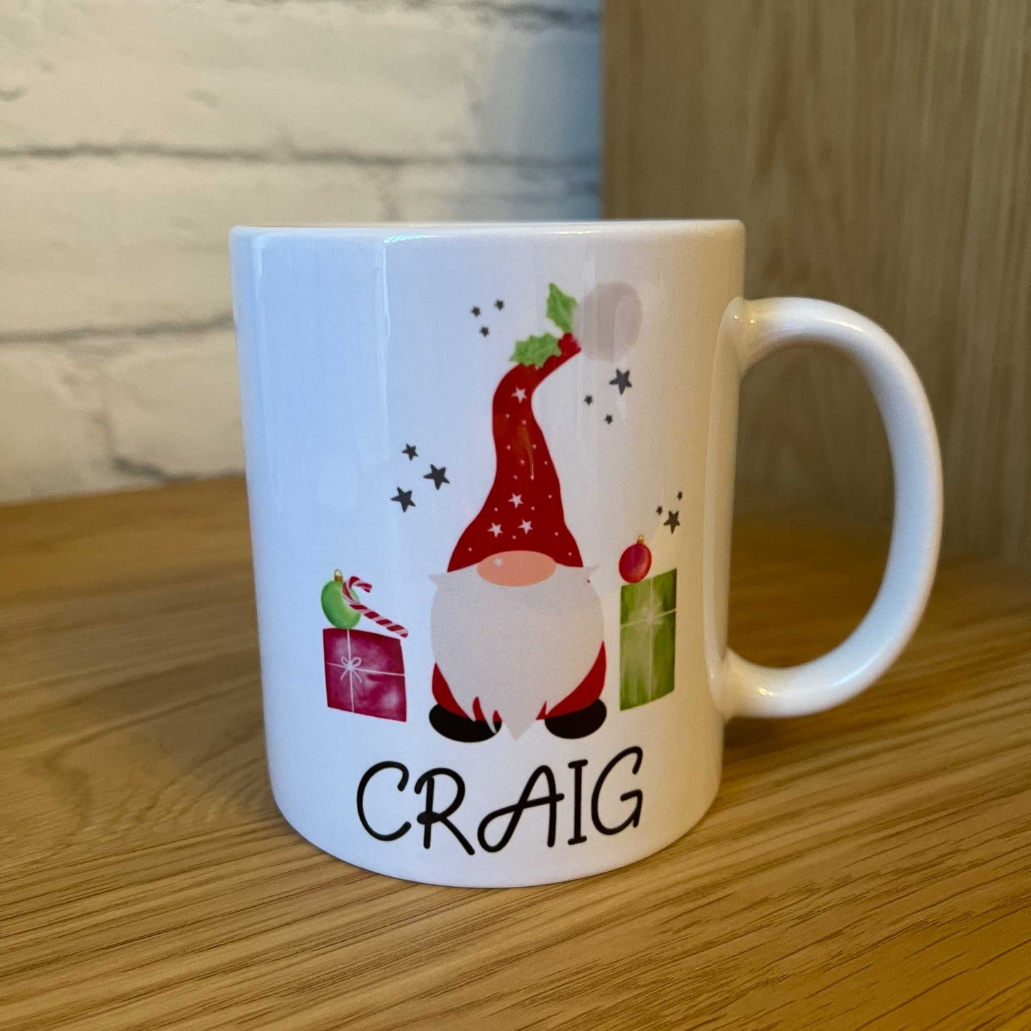 Personalised Christmas Gnome Mug
