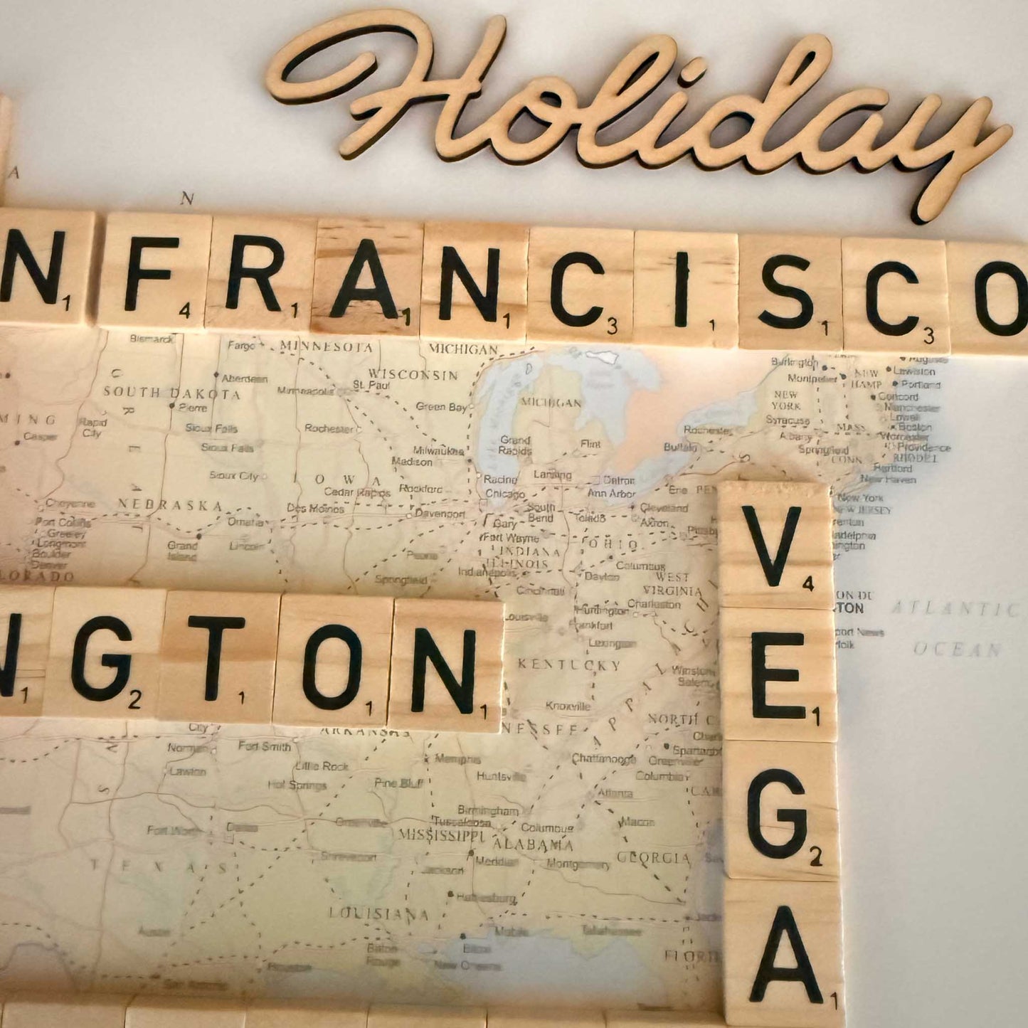 Personalised Holiday Scrabble Letter Frame