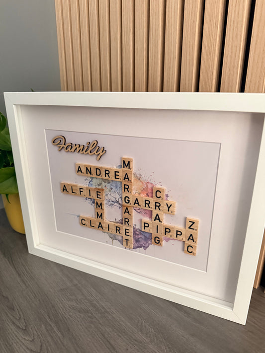Personalised Family Scrabble Letter Frame
