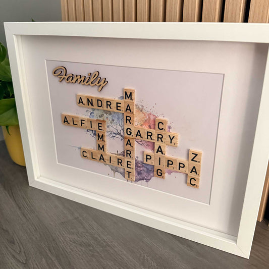 Personalised Family Scrabble Letter Frame