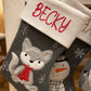 Grey Personalised Christmas Stockings