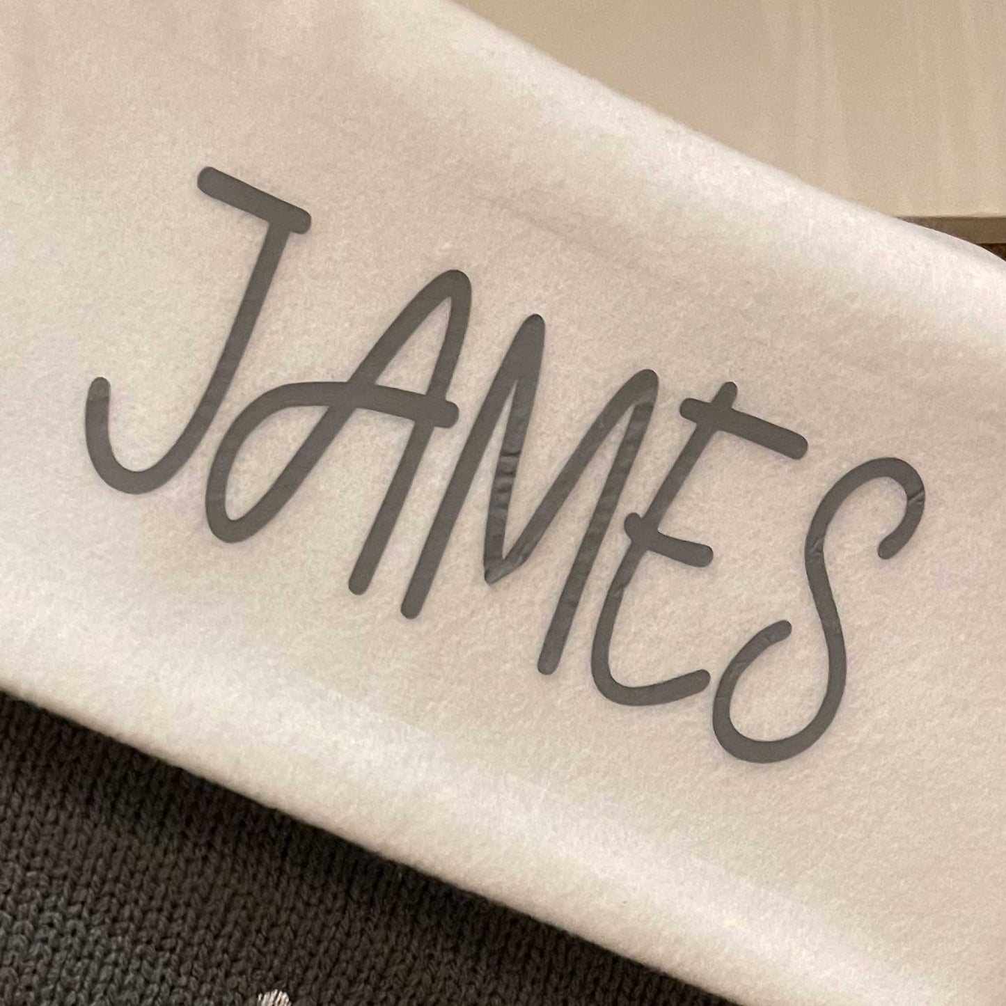 Black & White Reindeer Personalised Christmas Stocking