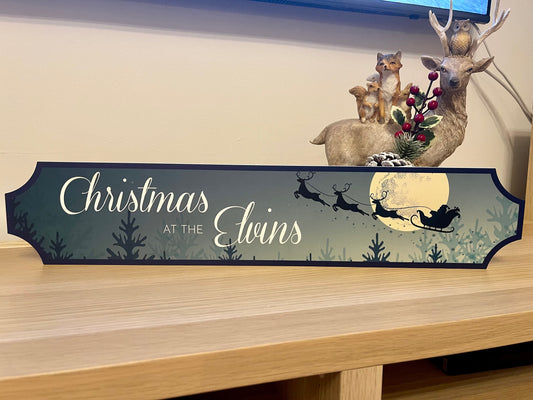 Personalised Christmas Night Scene Sign