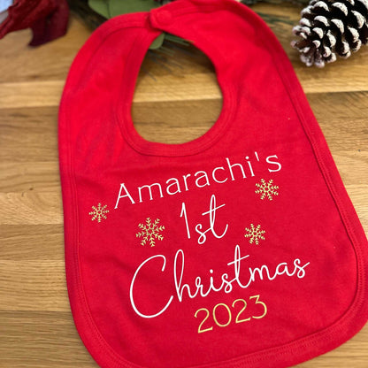 Personalised First Christmas Bib
