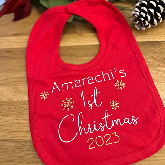 Personalised First Christmas Bib