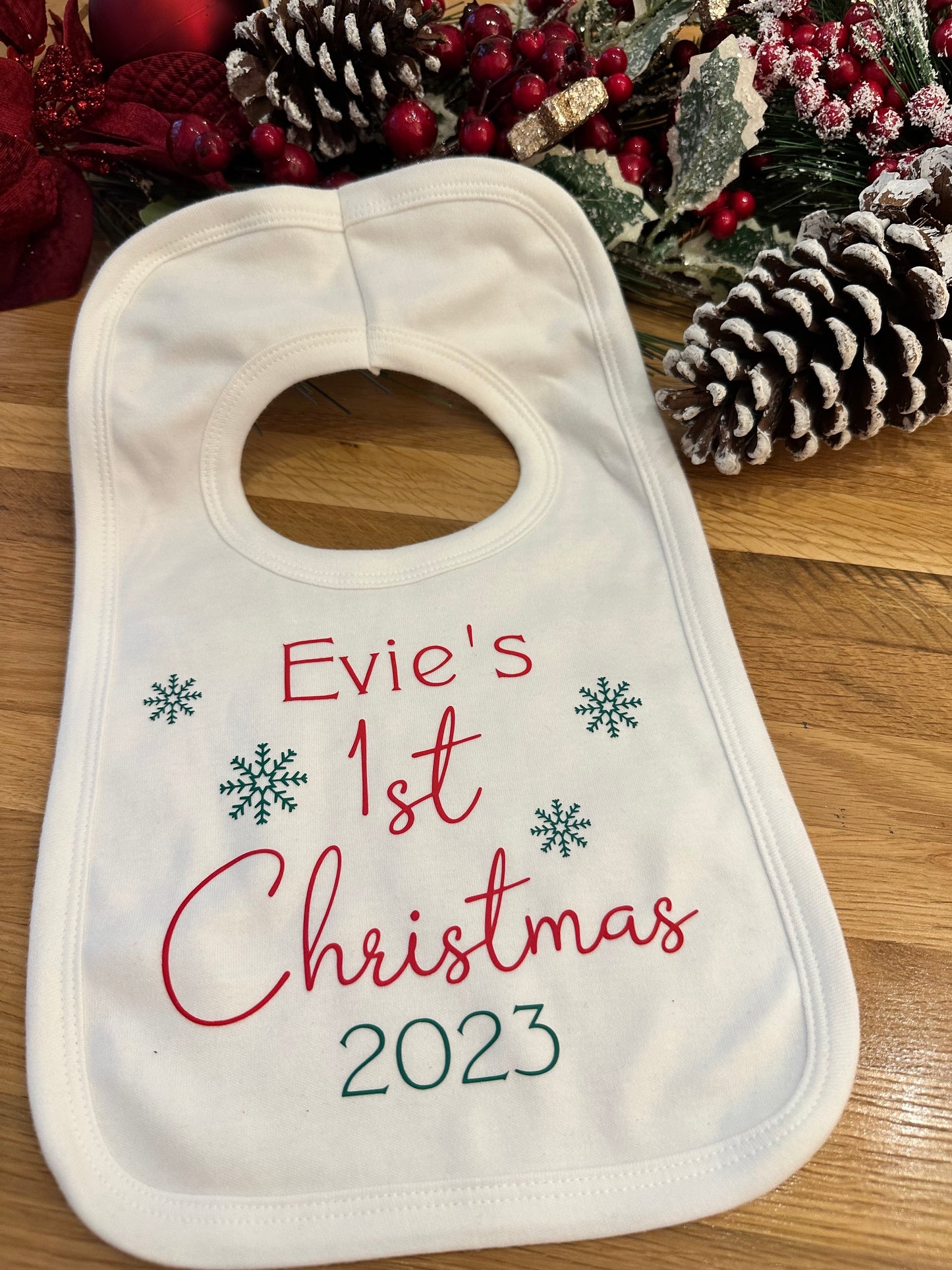 Personalised First Christmas Bib