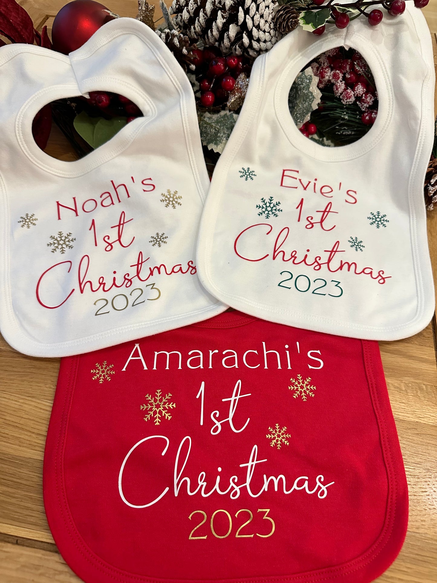 Personalised First Christmas Bib