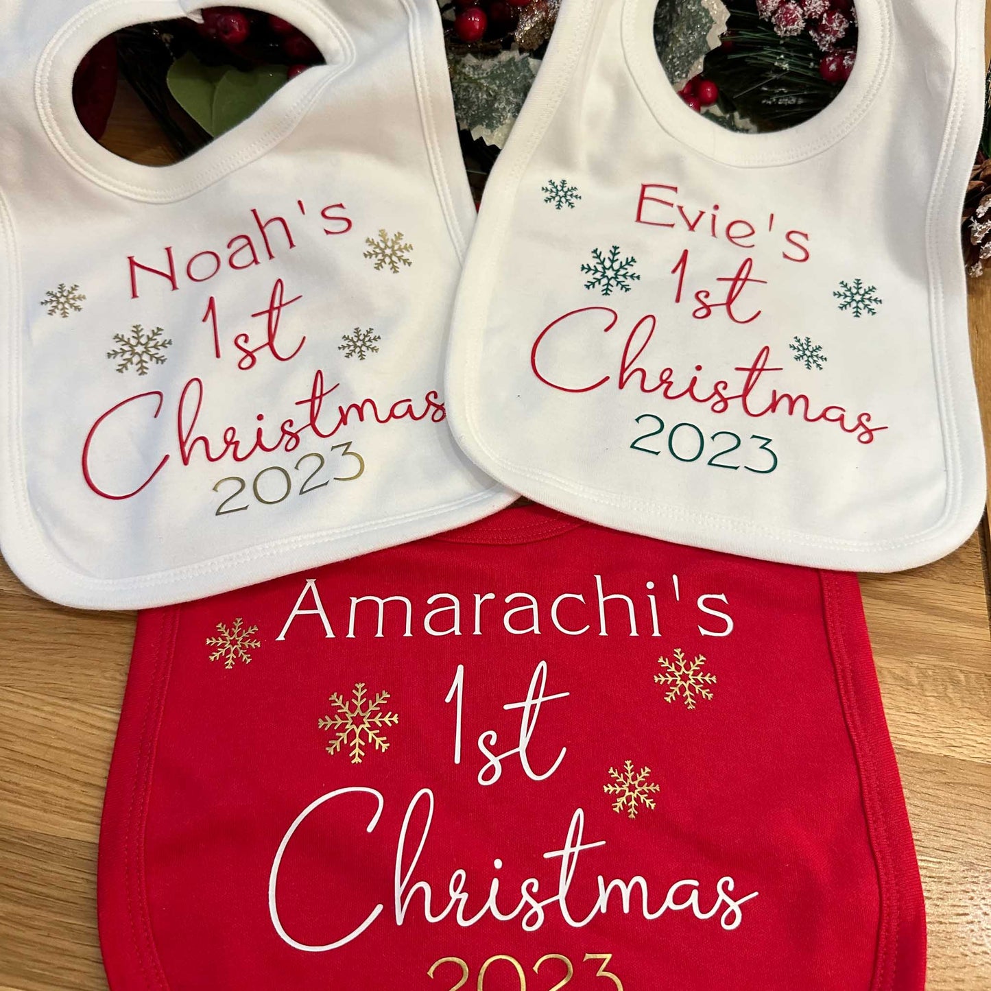 Personalised First Christmas Bib