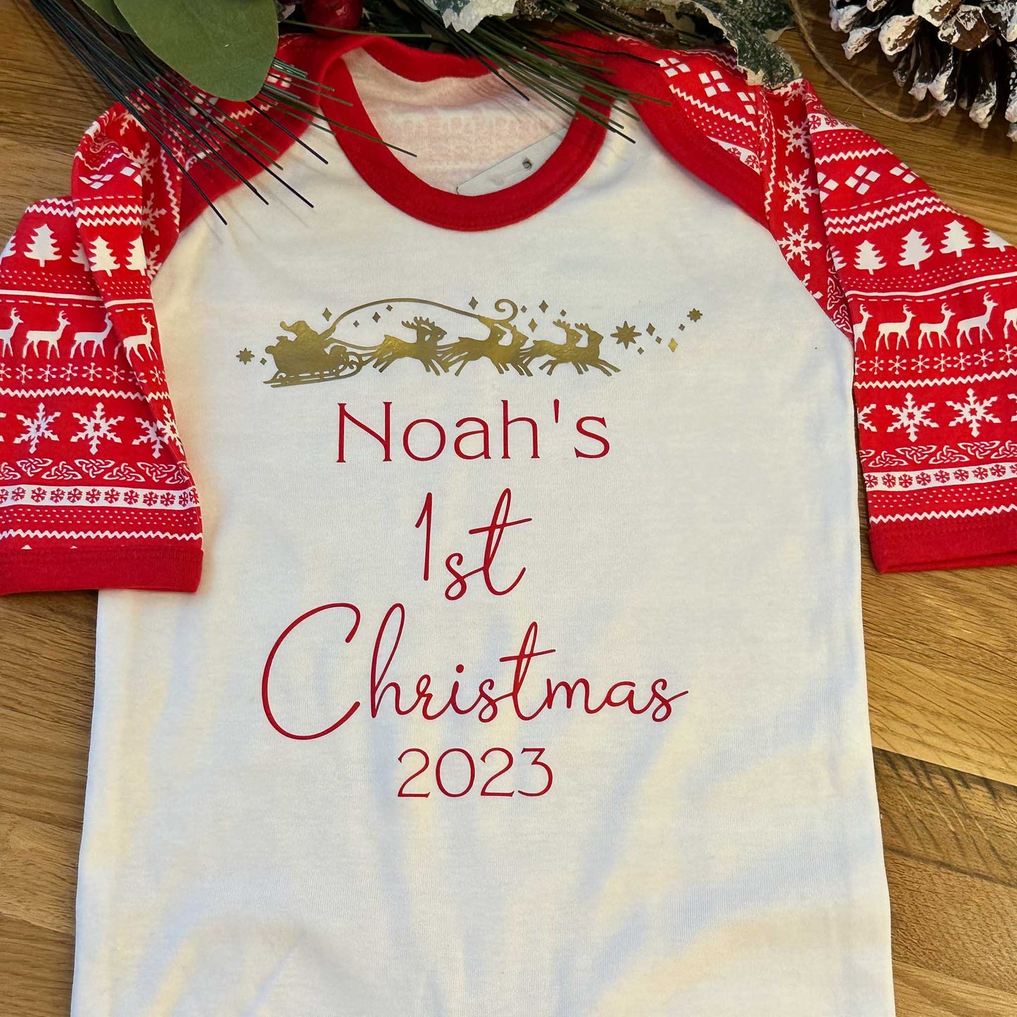 Personalised First Christmas Baby Grows