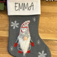 Grey Personalised Christmas Stockings