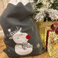 Personalised Grey Knitted Christmas Sacks