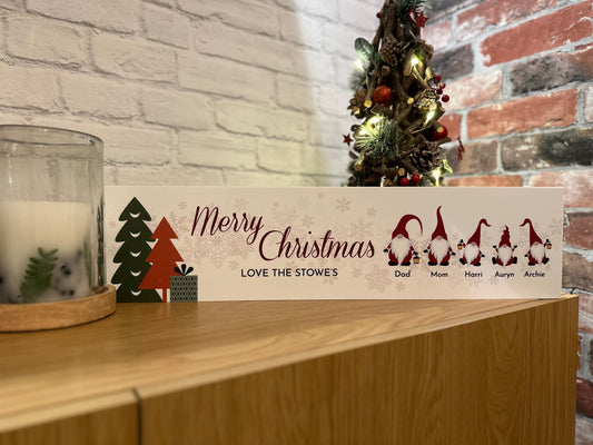 Personalised Christmas Gonk Family Sign