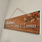 Personalised Christmas Woodland Family Sign