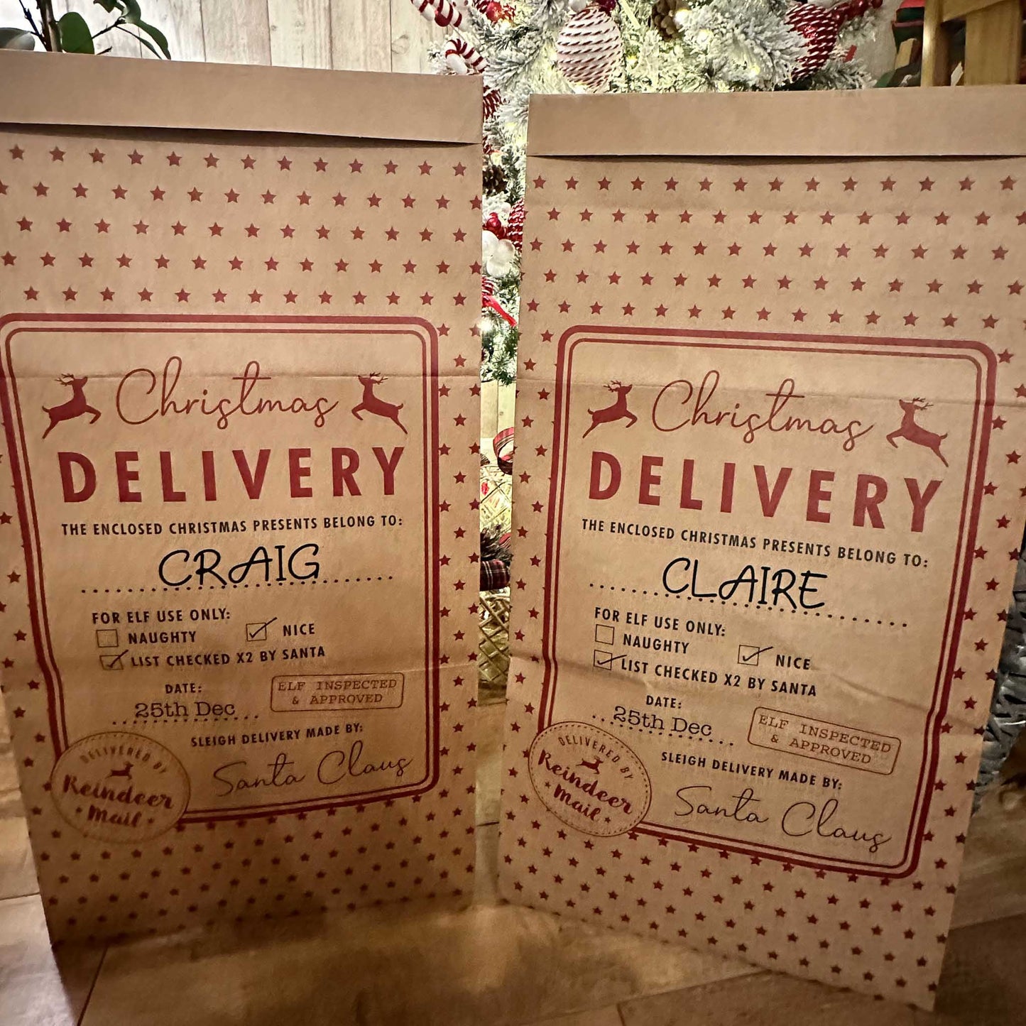 Personalised Kraft Paper Christmas Sack
