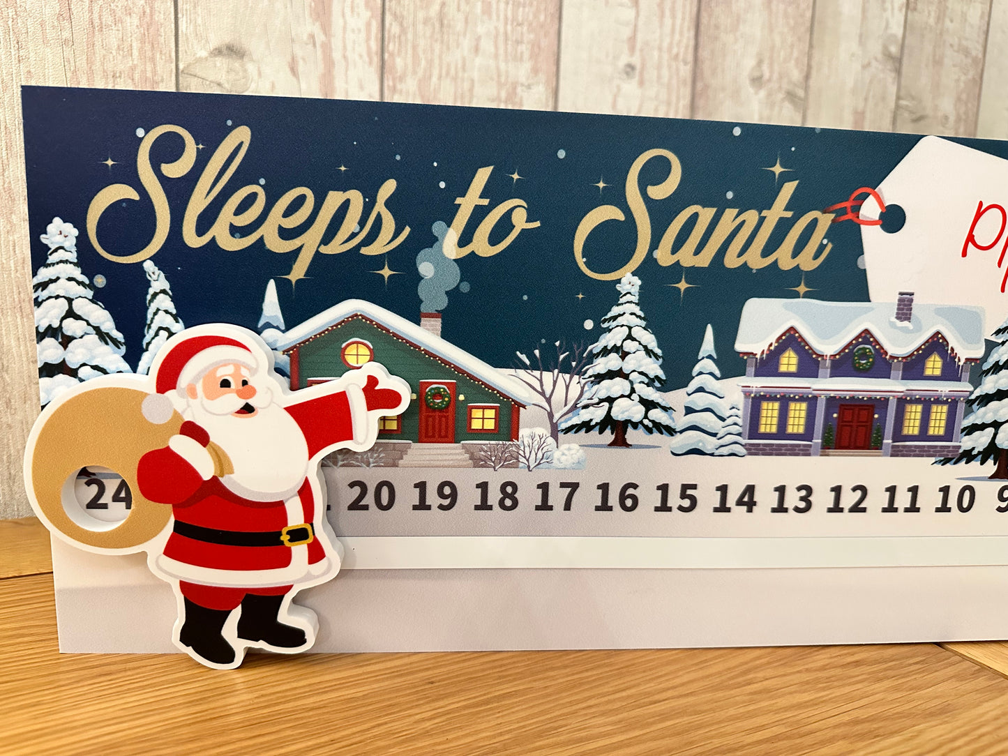 Personalised Sleeps to Santa Countdown Sign