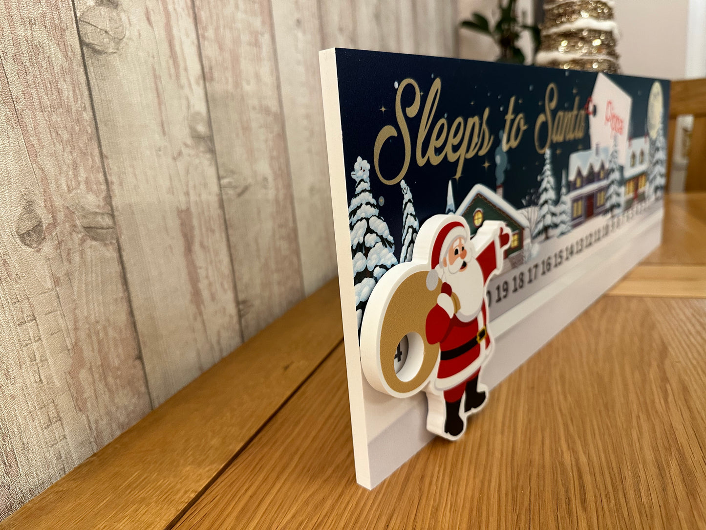 Personalised Sleeps to Santa Countdown Sign